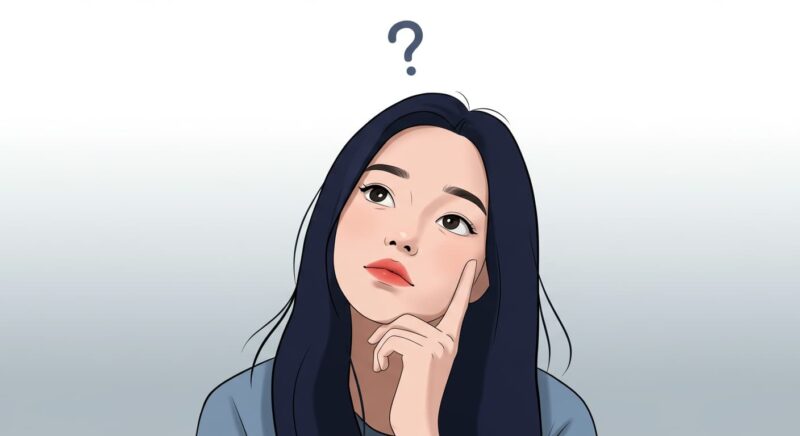 疑問を持っている女性